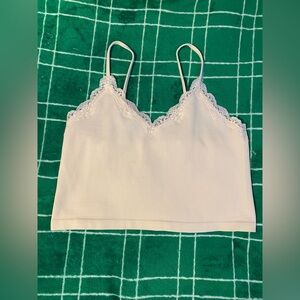 Wild Fable Cream cropped Lace trim Cami NWOT
